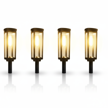 Bright Solar Pathway Lights Outdoor 8 Pack Waterproof Garden Lamps