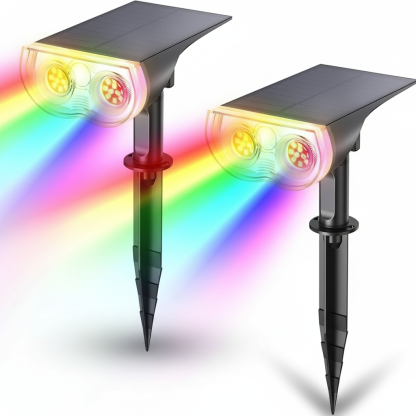 RGB Halloween Solar Lights Outdoor 2 Pack Waterproof Spotlights