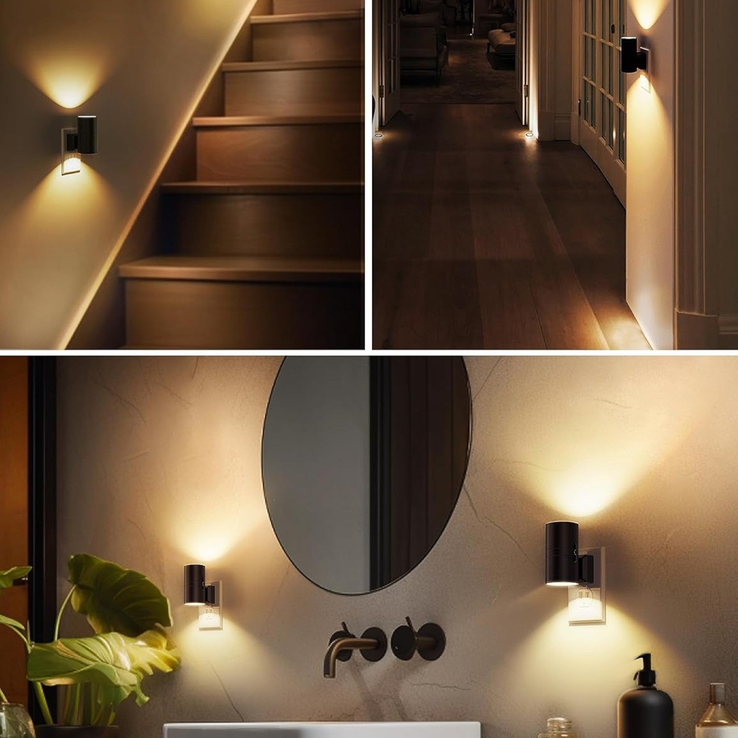 Amber LED Sleep Nightlights With Plug In Sensor And Dimming Option-Solar Wind LED Chime