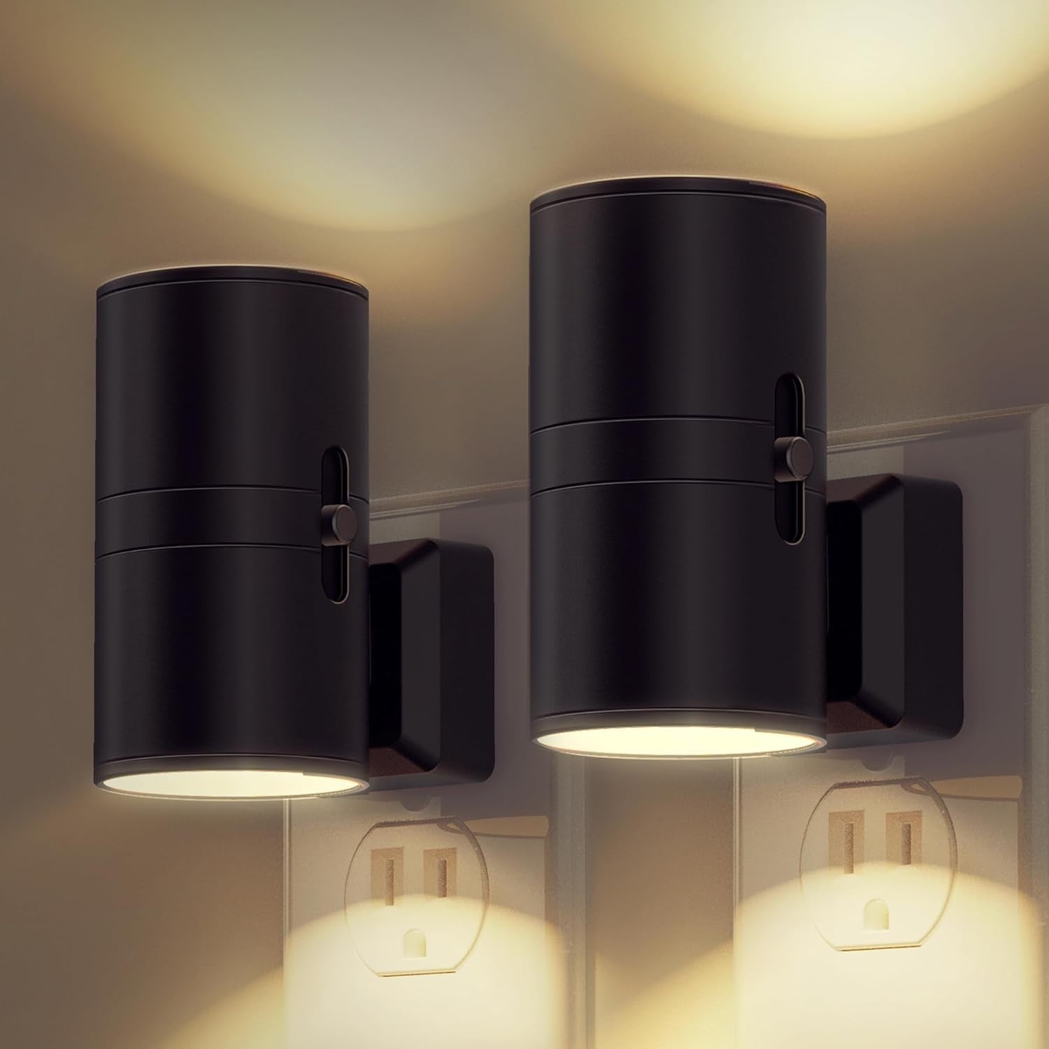 Amber LED Sleep Nightlights With Plug In Sensor And Dimming Option-Solar Wind LED Chime