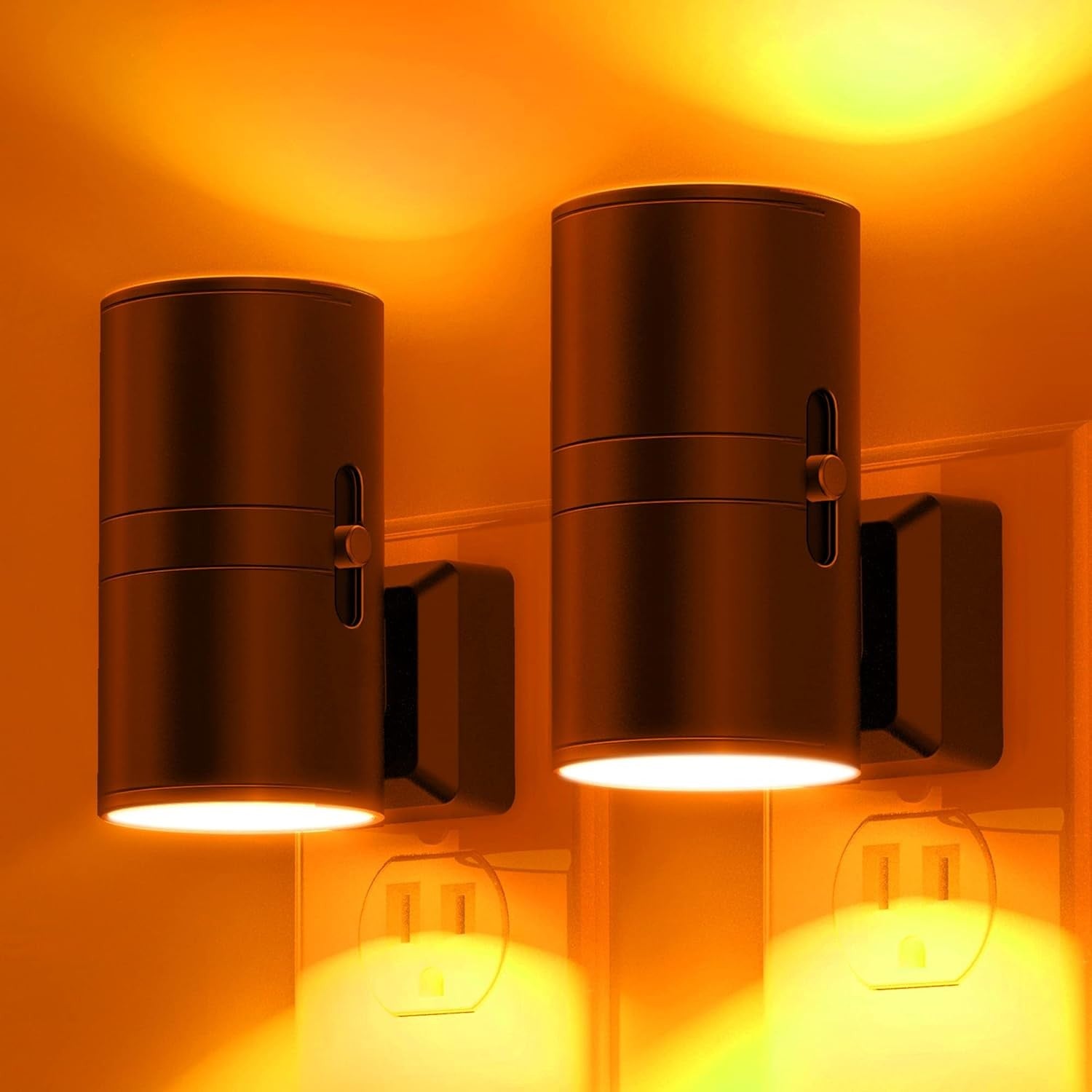 Amber LED Sleep Nightlights With Plug In Sensor And Dimming Option-Solar Wind LED Chime