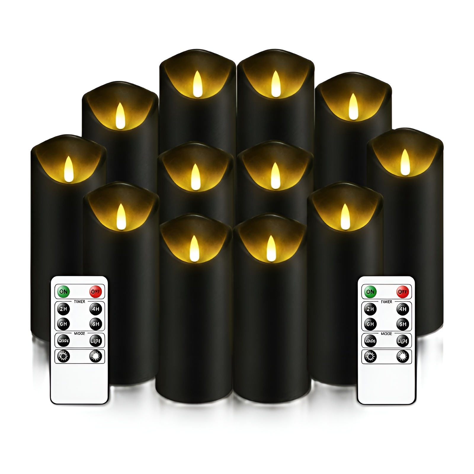 Battery Operated Flickering Flameless Candles With Remote
