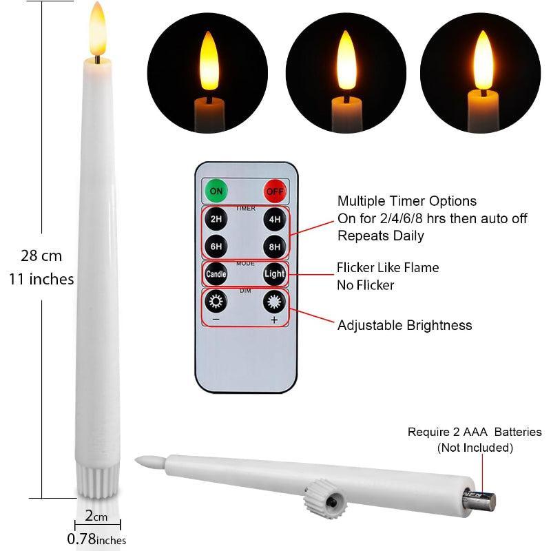 Battery Operated Taper Candles – Elegant Bedroom Ambiance-Solar Wind LED Chime