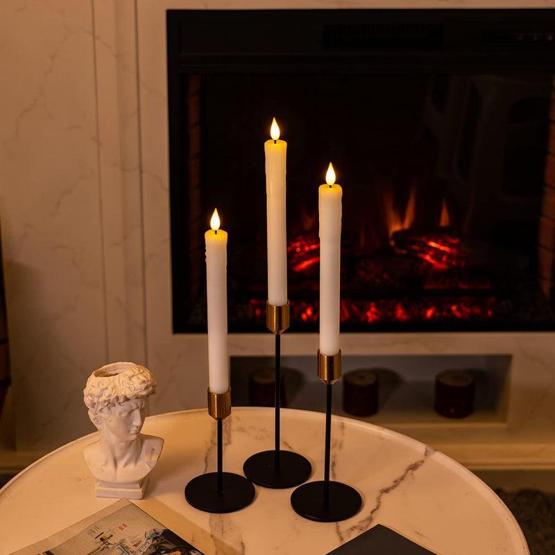 Fireplace Candlesticks – Elegant Christmas Halloween Decor-Solar Wind LED Chime