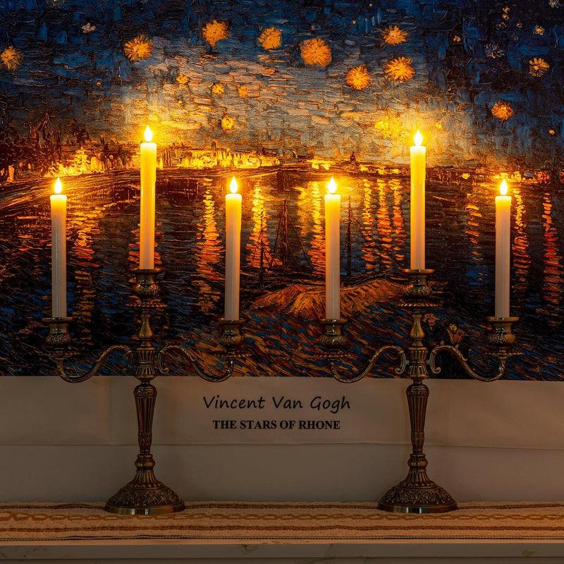 Fireplace Candlesticks – Elegant Christmas Halloween Decor-Solar Wind LED Chime