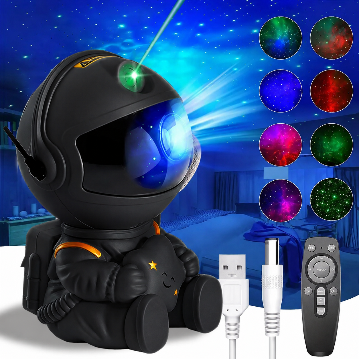 Astronaut Galaxy Projector Night Light For Kids Room Decor