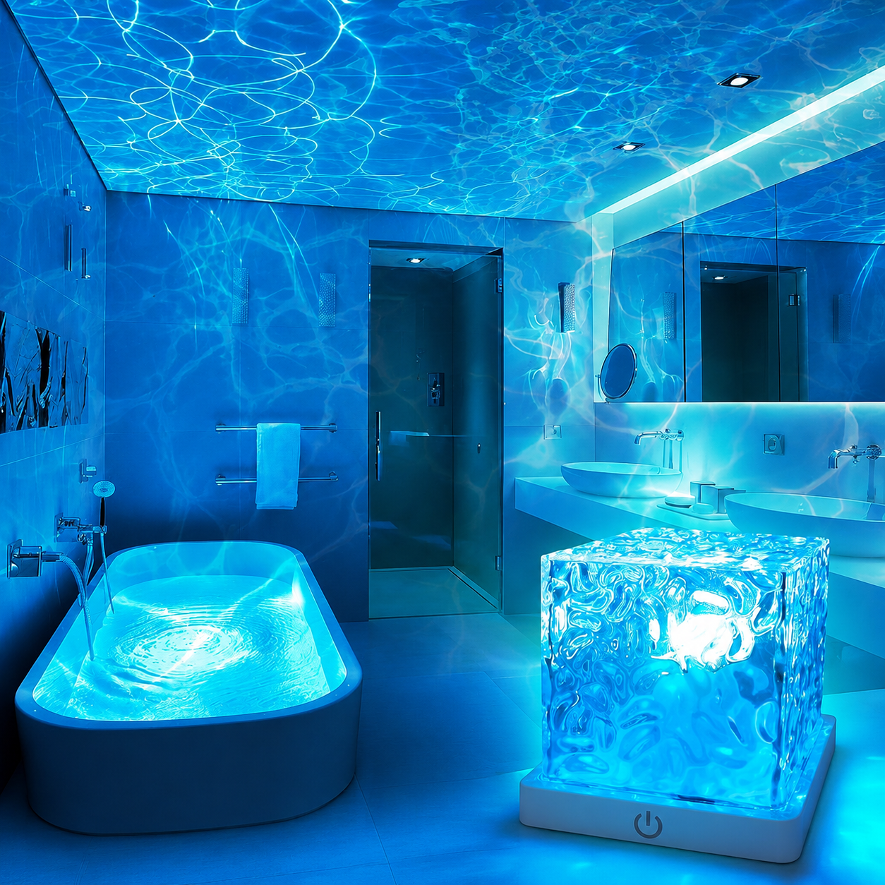 16 Color Rechargeable Ocean Wave Projector Shower Light