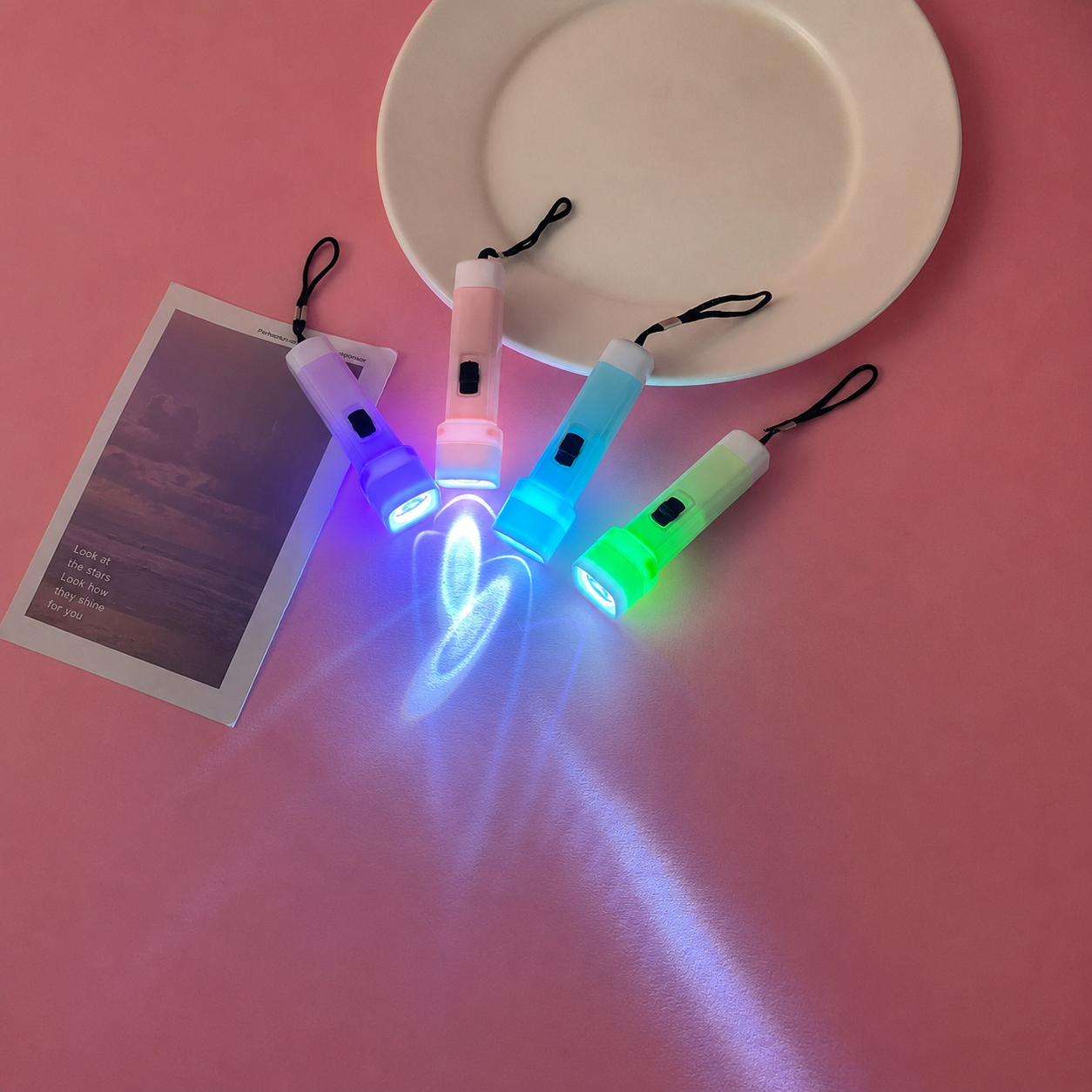 Mini LED Flashlight Lighting Keychain Pendant For Kids