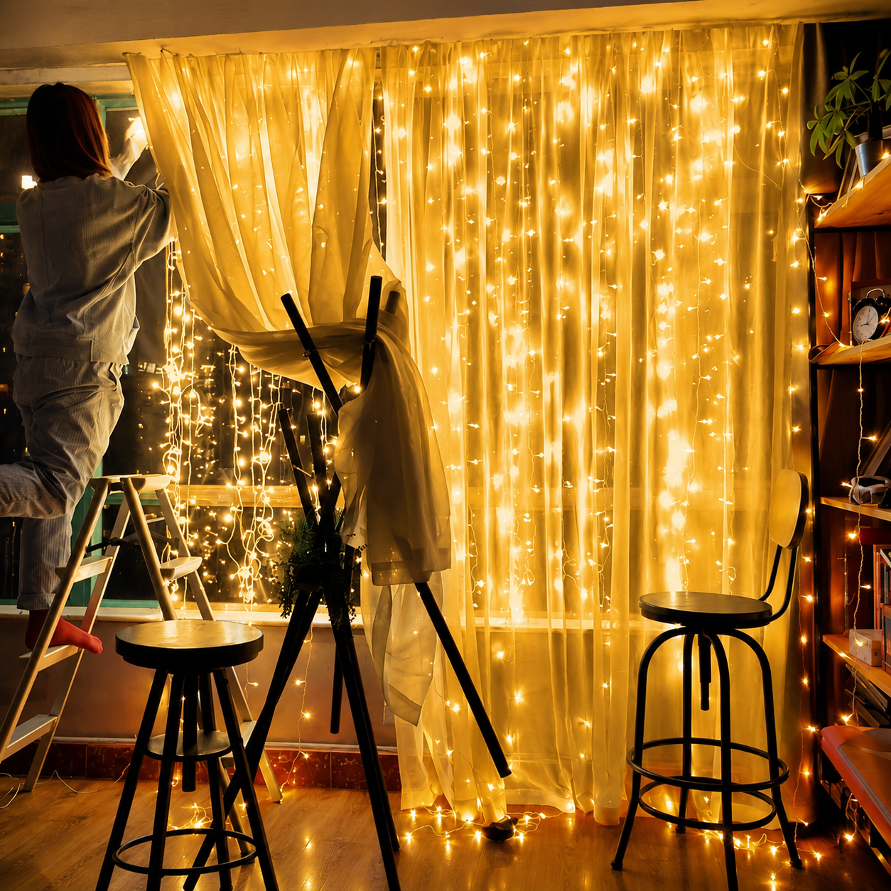 Remote Control Window Curtain Lights For Bedroom Decor