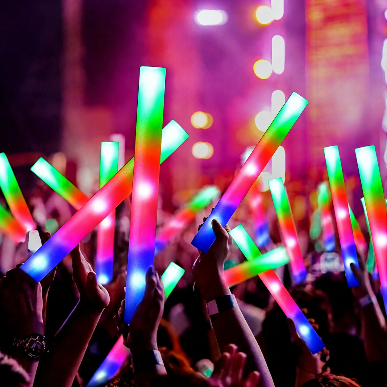 Colorful LED Foam Glow Sticks With Flashing Modes