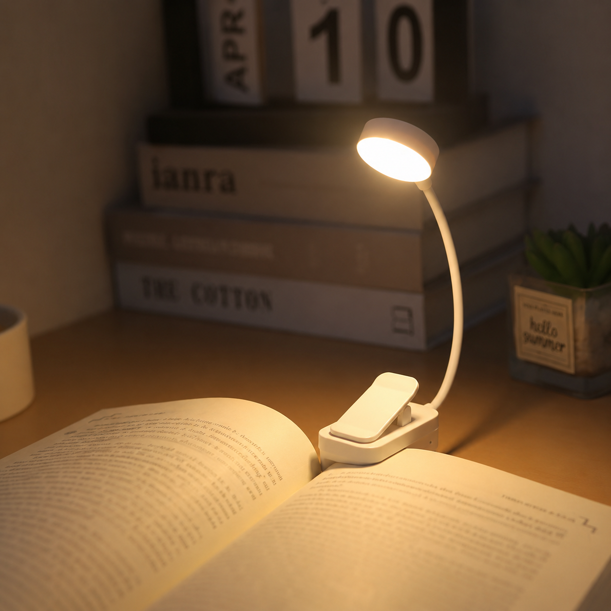 Rechargeable Clip On Reading Lamp With 4 LEDs