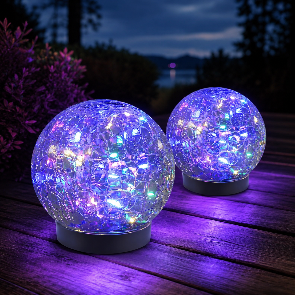 Solar Cracked Glass Globe Lights For Outdoor Garden