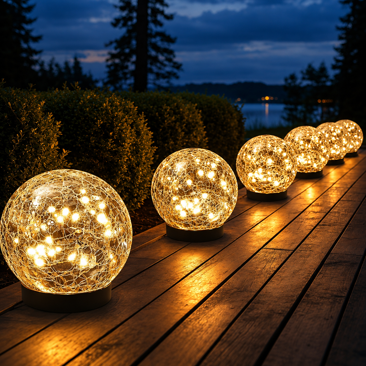 Solar Cracked Glass Globe Lights For Outdoor Garden