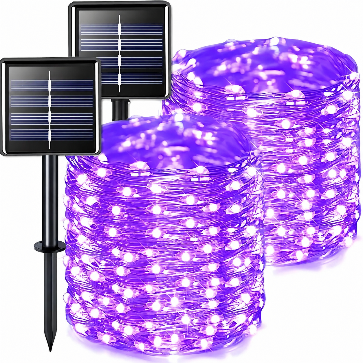 Pack Of 2 Halloween Solar LED String Lights Set With 8 Lighting Modes