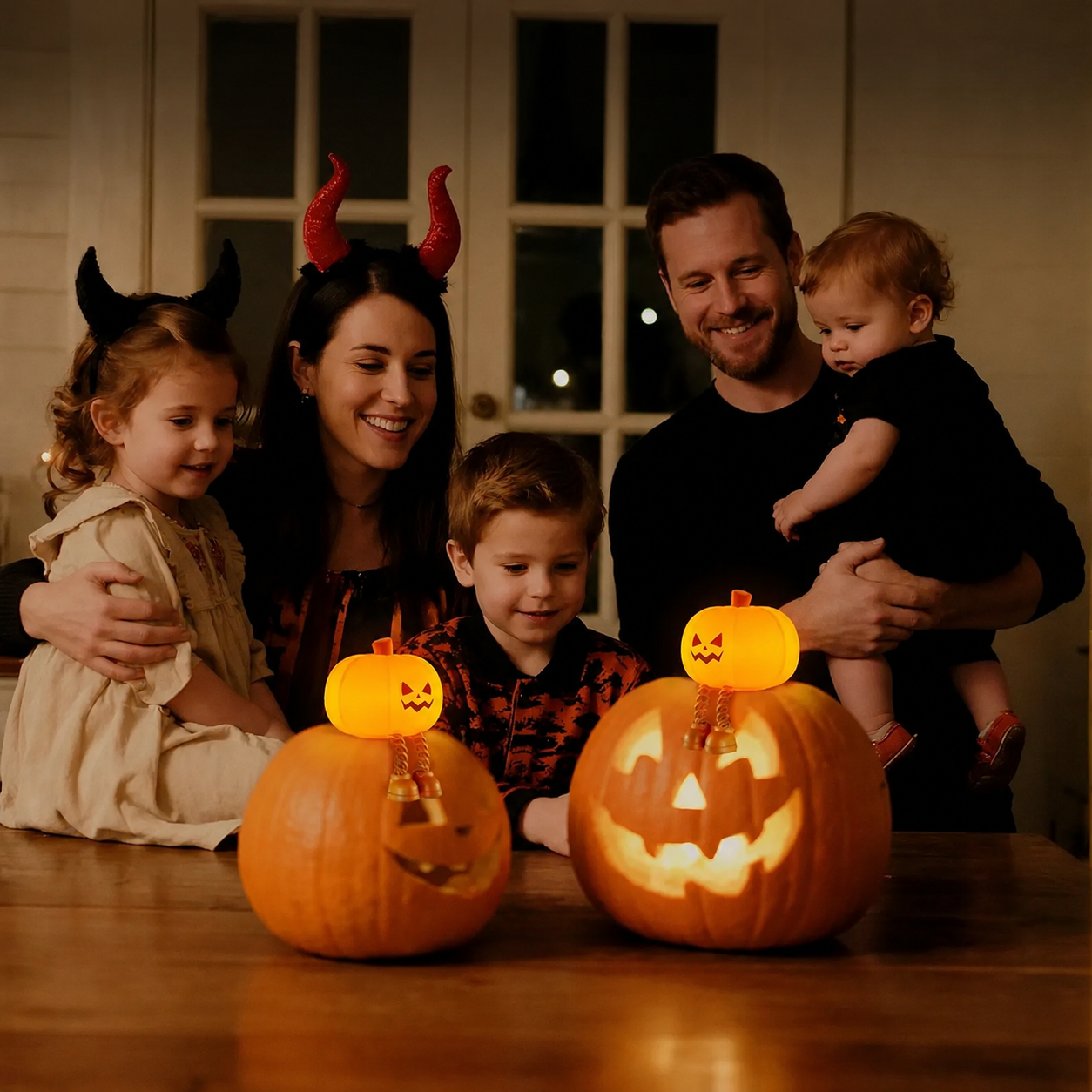 Halloween Themed Pumpkin Lantern And Starry Sky Projector Dimmable Touch Mood LED Light