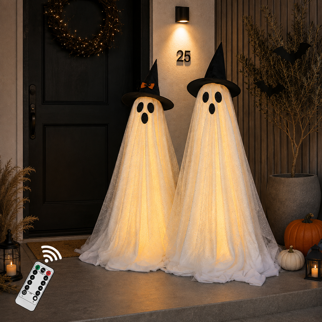 Halloween Figure With String Lights And Remote Control For Indoor Table Decor