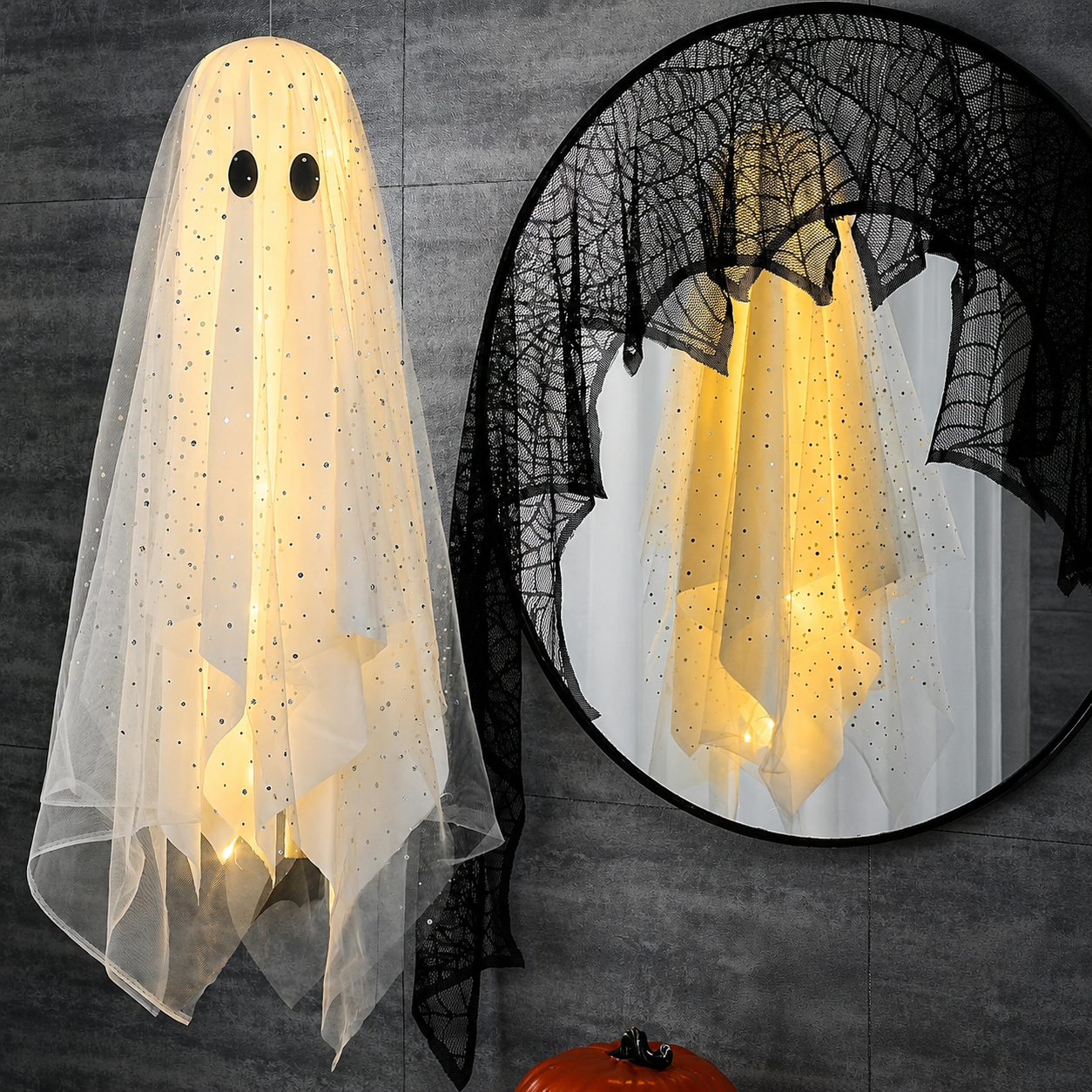 Halloween Figure With String Lights And Remote Control For Indoor Table Decor