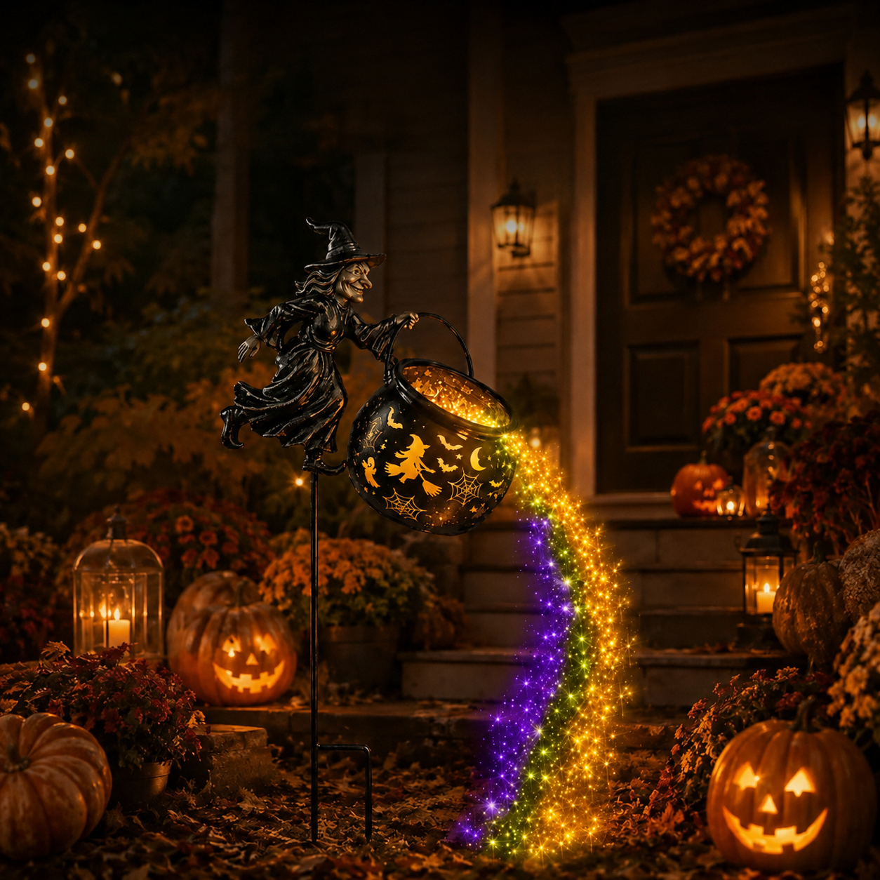 Halloween Cauldron Decorative Light For Home And Garden