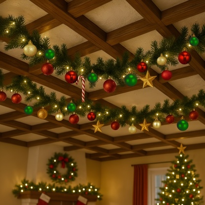Christmas Hallway Ceiling Lights With Ornaments