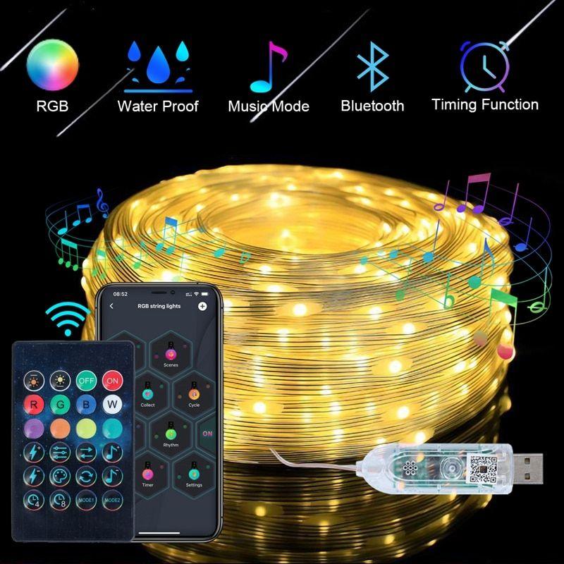 RGB LED Strip Lights - Music Sync Bluetooth Smart Decoration-Solar Wind LED Chime