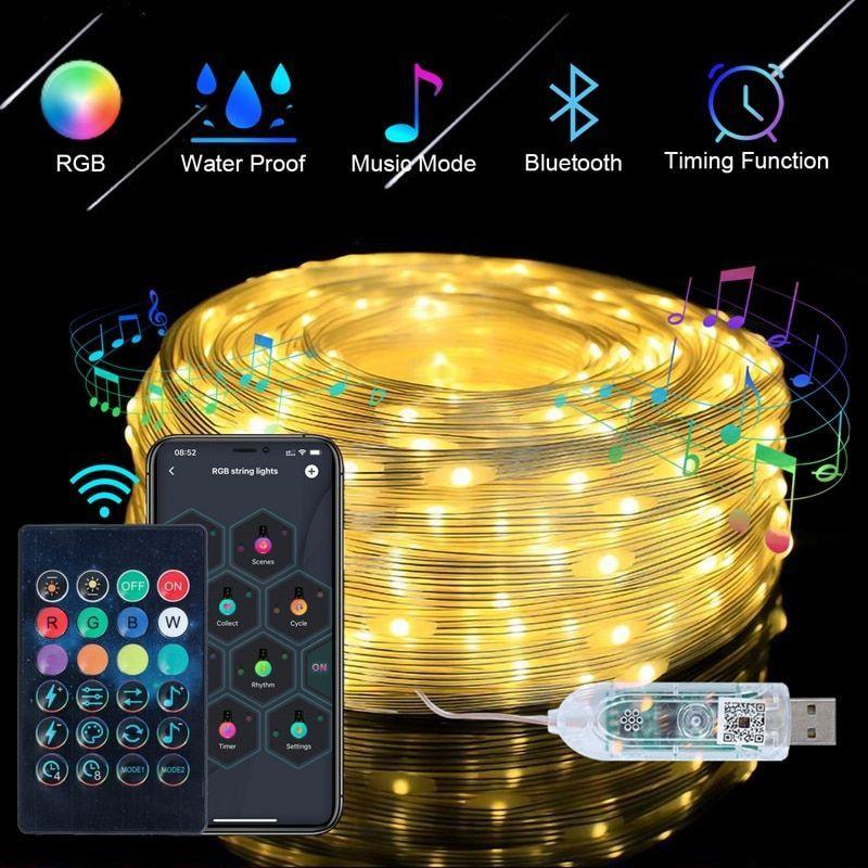 RGB LED Strip Lights - Music Sync Bluetooth Smart Decoration-Solar Wind LED Chime