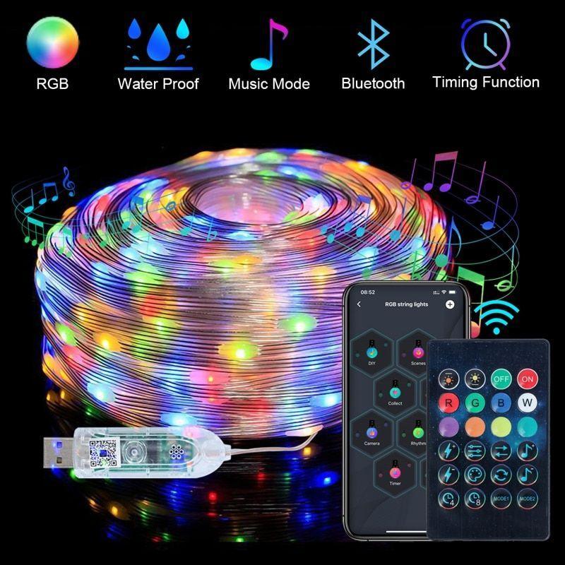 RGB LED Strip Lights - Music Sync Bluetooth Smart Decoration-Solar Wind LED Chime