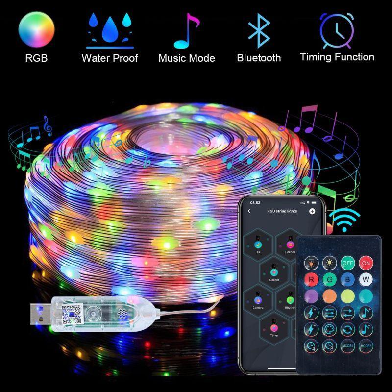 RGB LED Strip Lights - Music Sync Bluetooth Smart Decoration-Solar Wind LED Chime