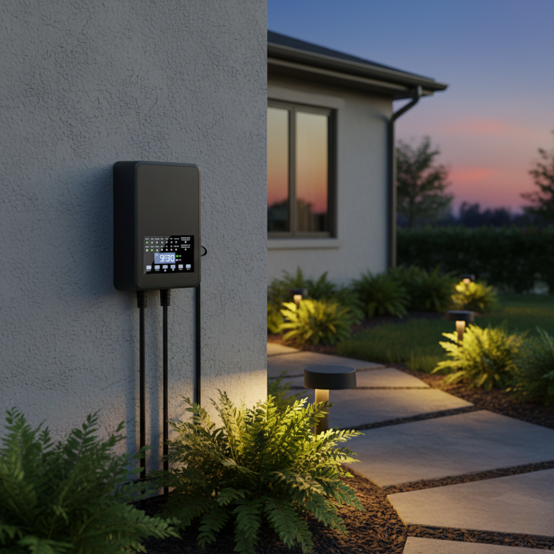 Landscape Lighting Transformer with 2 Control Outputs