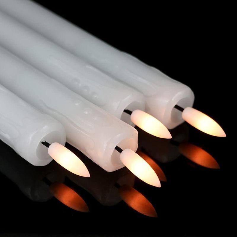 Wax Flameless Taper Candles – Realistic Flickering Effect-Solar Wind LED Chime