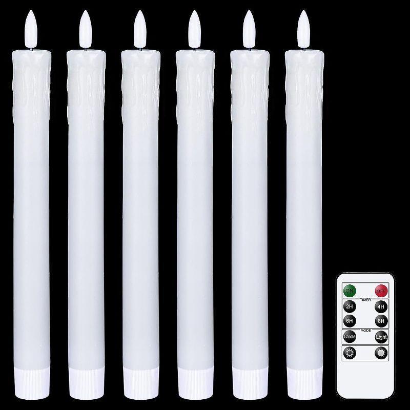 Wax Flameless Taper Candles – Realistic Flickering Effect-Solar Wind LED Chime