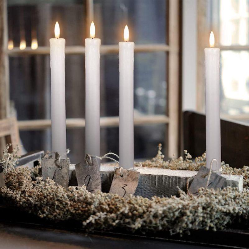 Wax Flameless Taper Candles – Realistic Flickering Effect-Solar Wind LED Chime