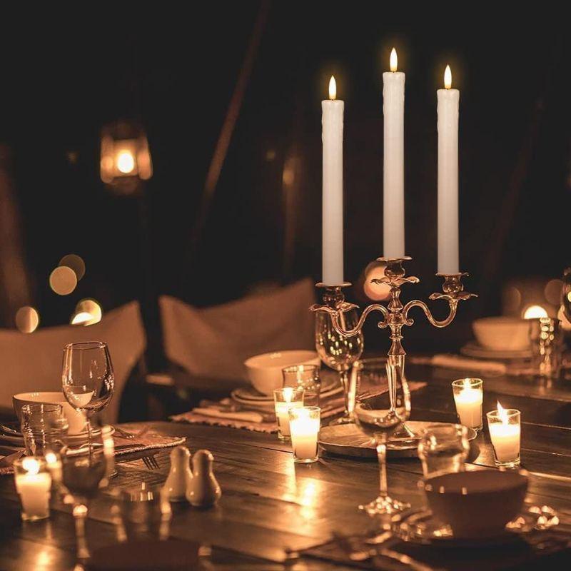 Wax Flameless Taper Candles – Realistic Flickering Effect-Solar Wind LED Chime