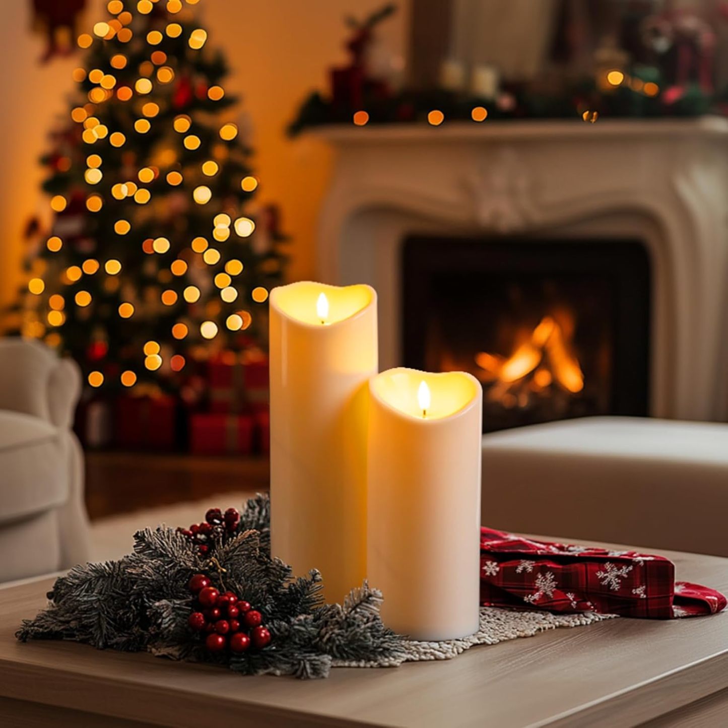 Dripping Wax Flameless LED Pillar Candles Battery Operated With Remote Control And Timer