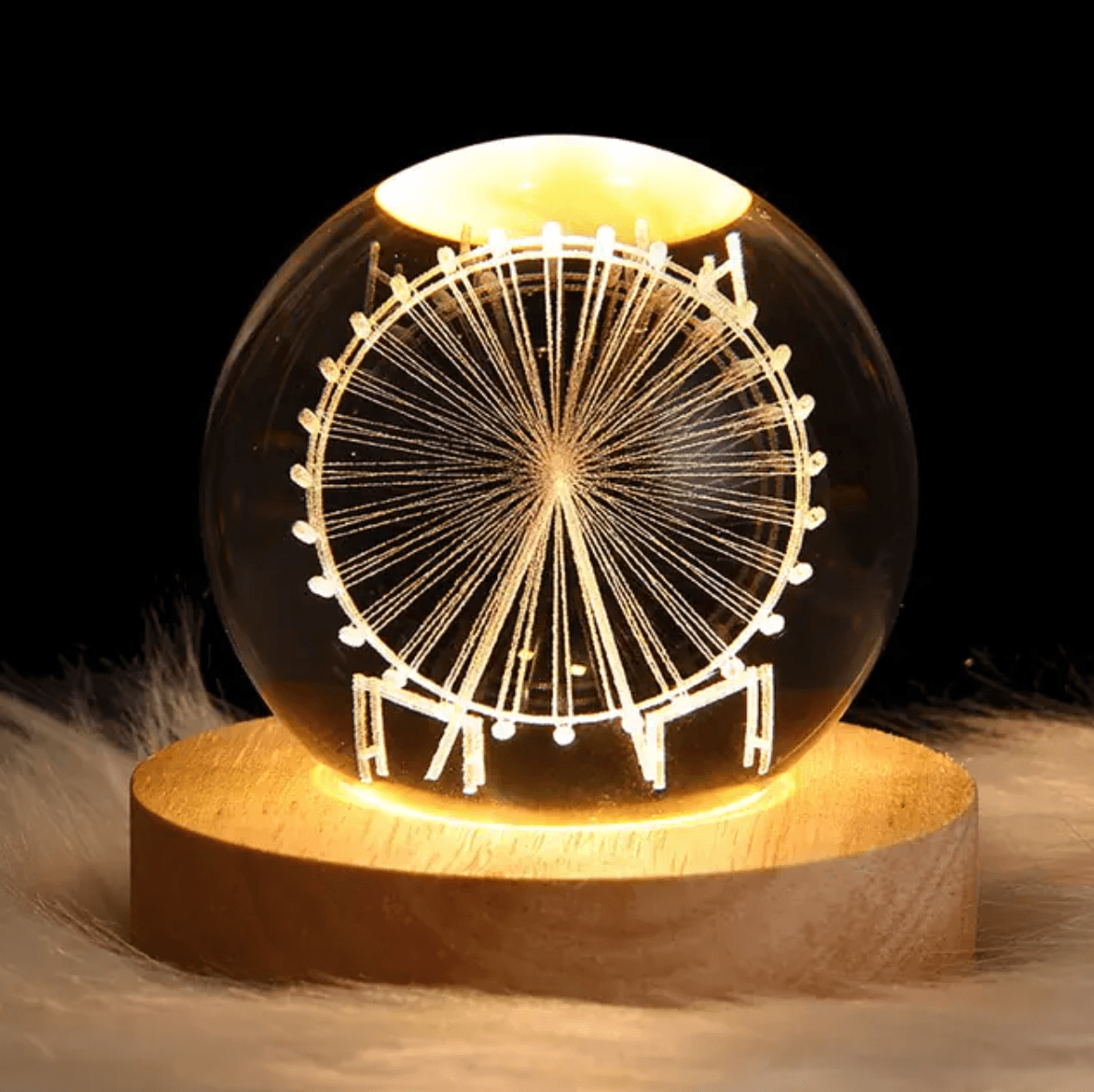 Gorgeous Crystal Ball Nightlight – Elegant Decorative LED Lamp-Solar Wind LED Chime