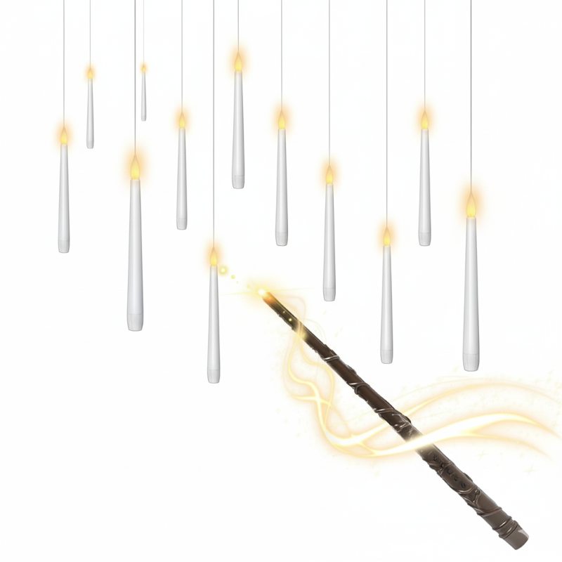 Flameless Floating Candles With Wand