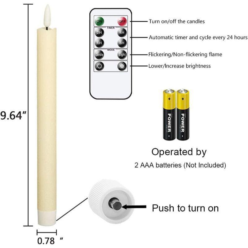 Flameless Taper Candles – Flickering LED Remote Control-Solar Wind LED Chime