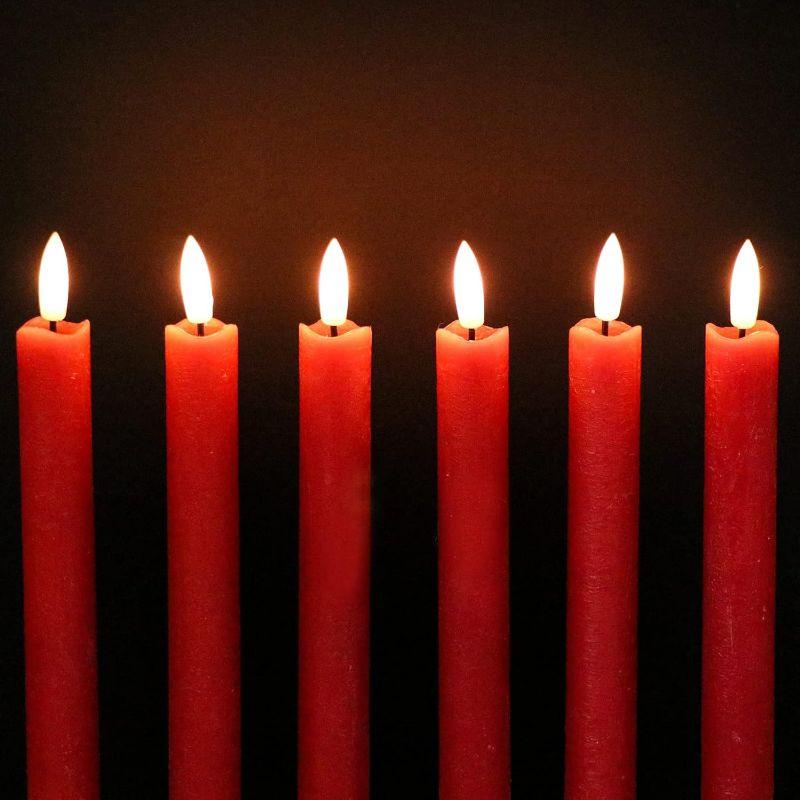 Flameless Red Taper Candles – Flickering LED Remote Control-Solar Wind LED Chime