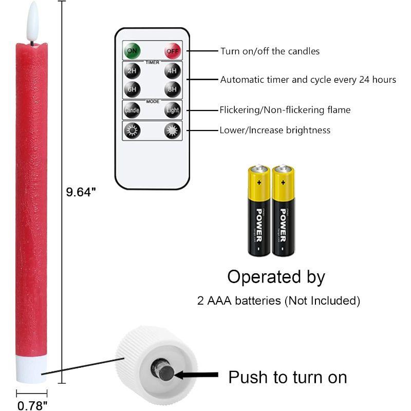 Flameless Red Taper Candles – Flickering LED Remote Control-Solar Wind LED Chime