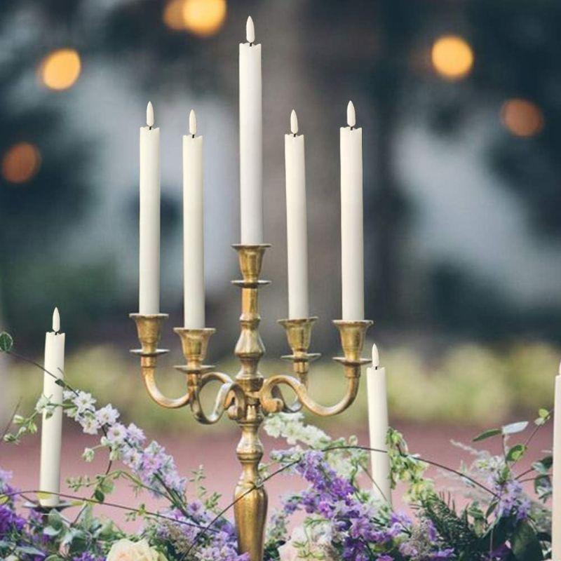 Flameless White Taper Candles – Remote Flickering LED Glow-Solar Wind LED Chime