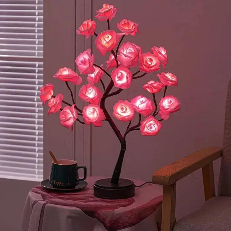 Forever Rose Tree Lamp – Elegant Floral LED Room Decor-Solar Wind LED Chime