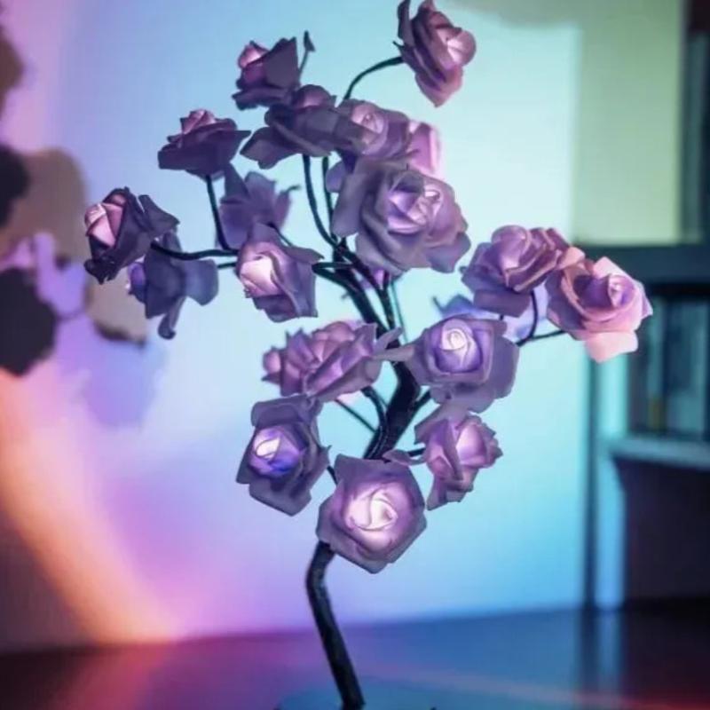 Forever Rose Tree Lamp – Elegant Floral LED Room Decor-Solar Wind LED Chime
