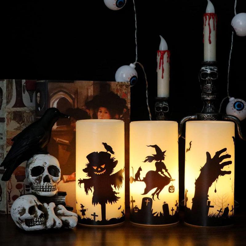 Halloween Flameless Candles – Spooky LED Decor for Indoors Outdoors-Solar Wind LED Chime
