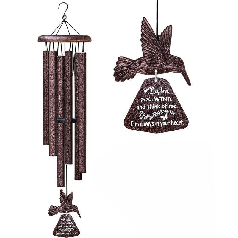 Memorial Hummingbird Wind Chime – Soothing Tones and Exquisite Card-Solar Wind LED Chime