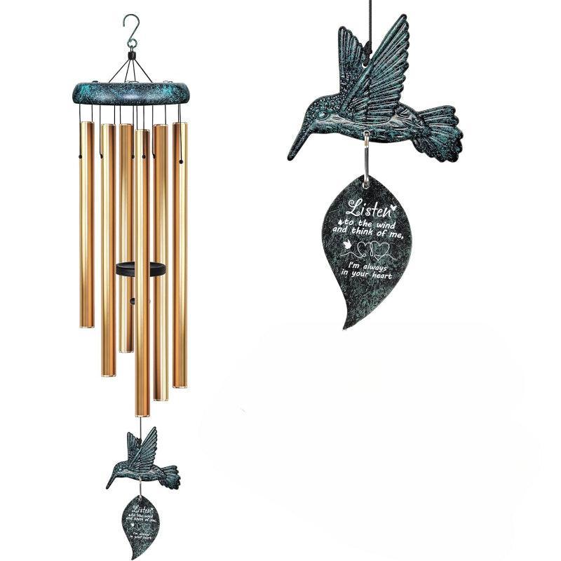 Memorial Hummingbird Wind Chime – Soothing Tones and Exquisite Card-Solar Wind LED Chime