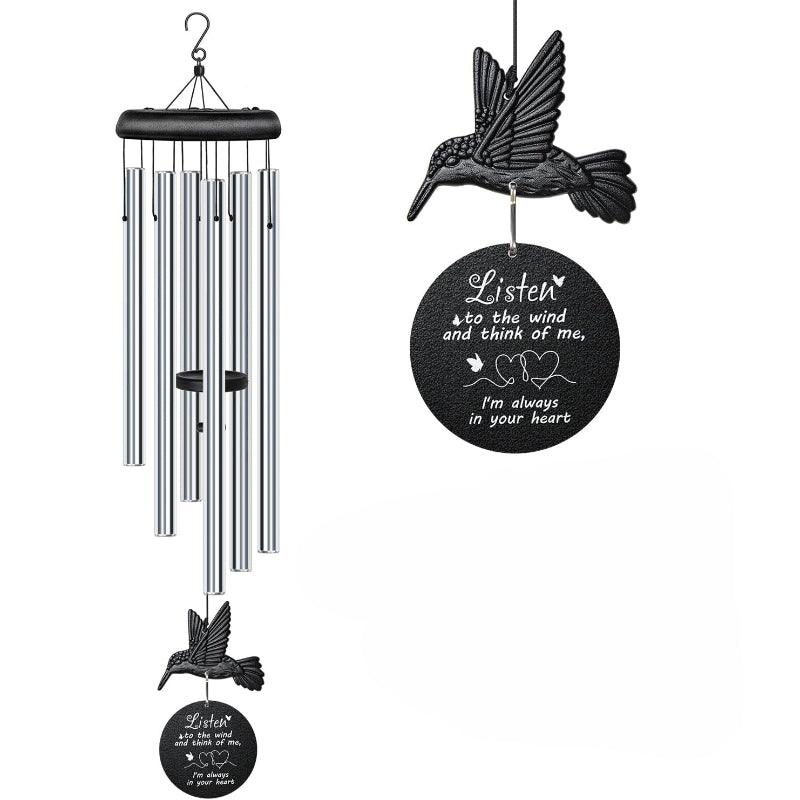 Memorial Hummingbird Wind Chime – Soothing Tones and Exquisite Card-Solar Wind LED Chime