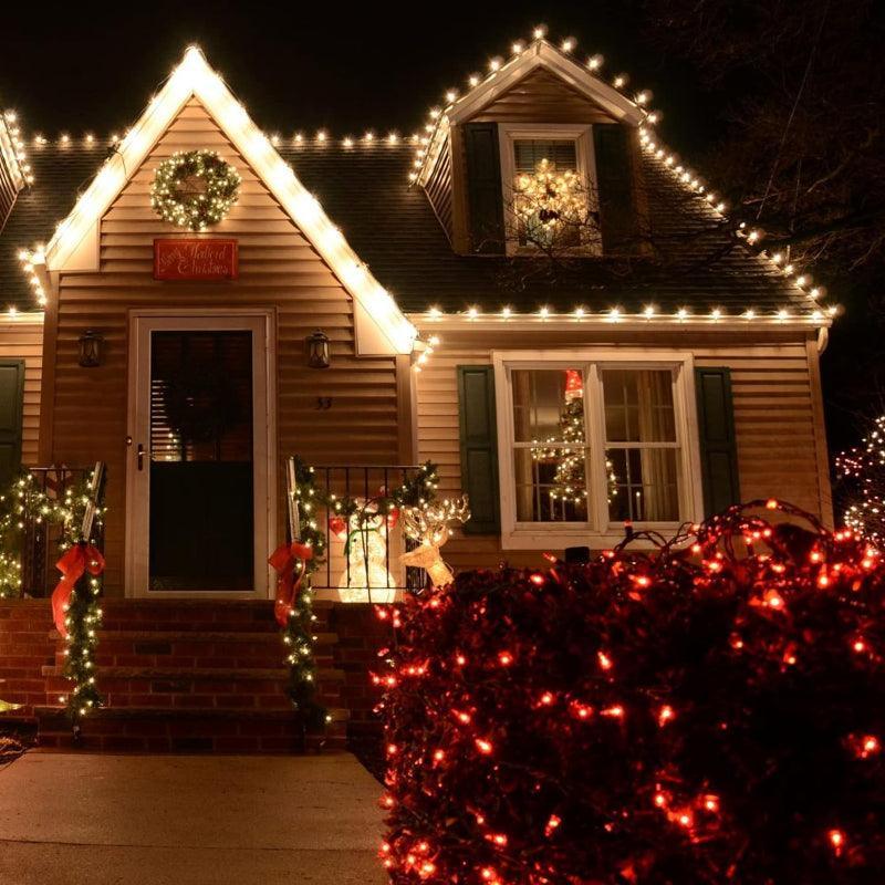 Christmas Mini Tree Lights – Incandescent Waterproof Holiday Decor-Solar Wind LED Chime