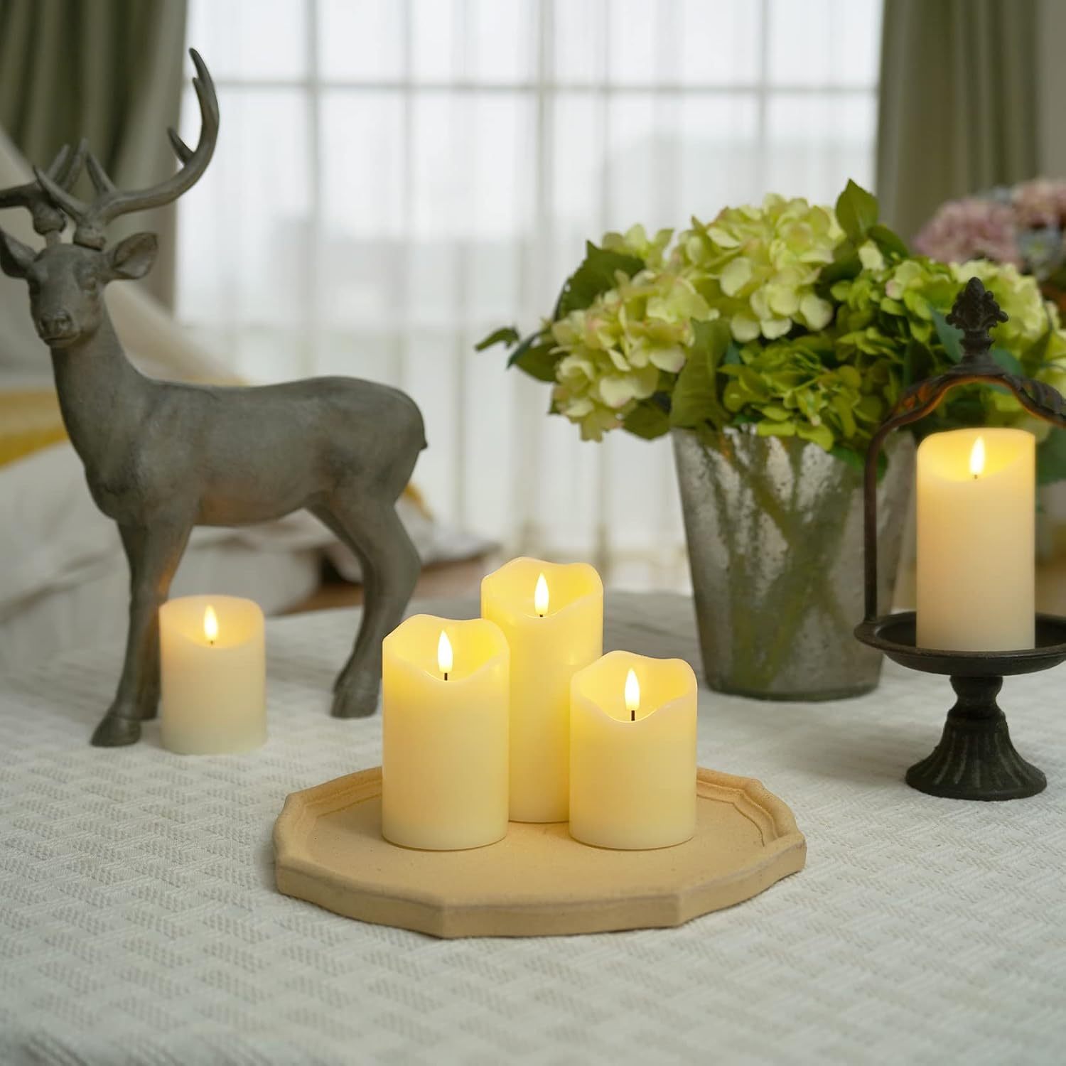 LED Pillar Flameless Candles Battery Operated With Remote Control And Timer