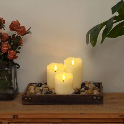 LED Pillar Flameless Candles Battery Operated With Remote Control And Timer