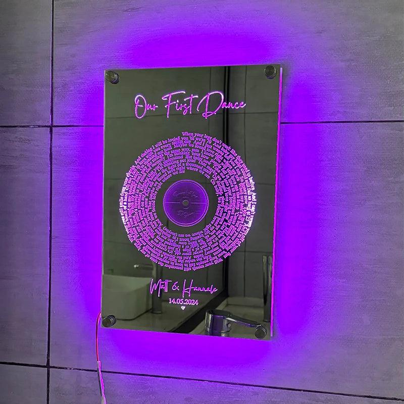 LED Disc Mirror – Personalized Name Display and Elegant Decor-Solar Wind LED Chime