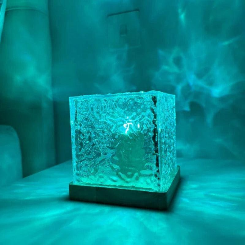 Mystical Tesseract Cube Lamp - Artistic Glass Cube Light-Solar Wind LED Chime